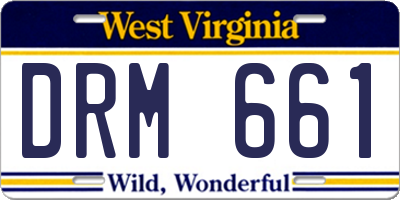WV license plate DRM661