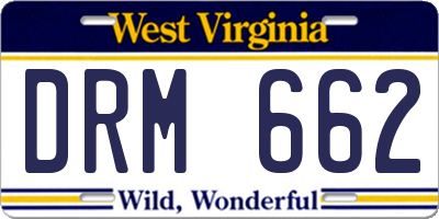 WV license plate DRM662