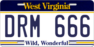 WV license plate DRM666