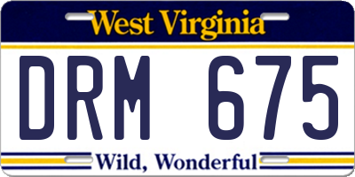WV license plate DRM675