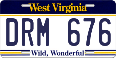 WV license plate DRM676