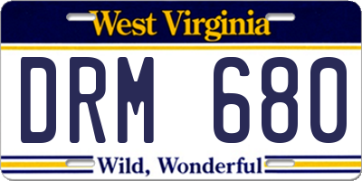 WV license plate DRM680