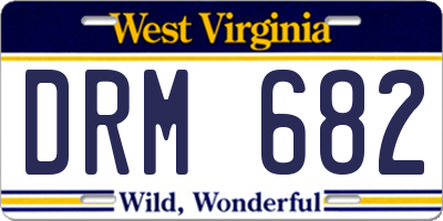 WV license plate DRM682