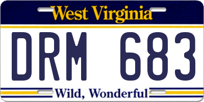 WV license plate DRM683