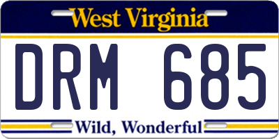 WV license plate DRM685