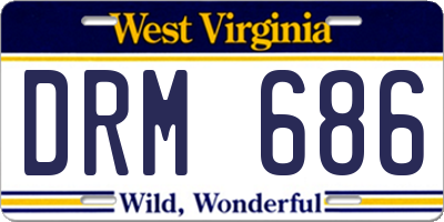 WV license plate DRM686