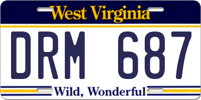 WV license plate DRM687