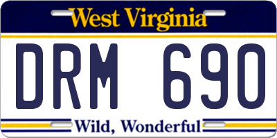 WV license plate DRM690