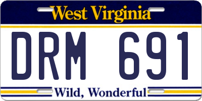 WV license plate DRM691