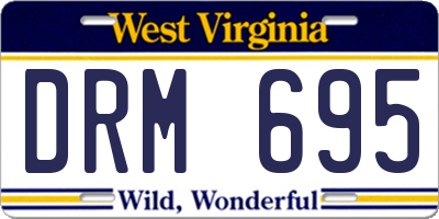 WV license plate DRM695