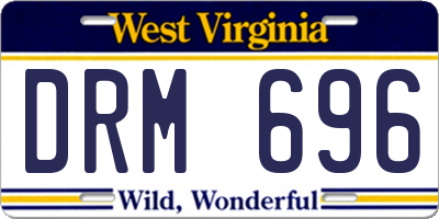 WV license plate DRM696