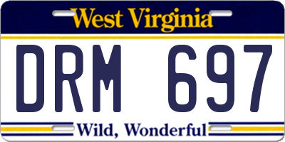 WV license plate DRM697