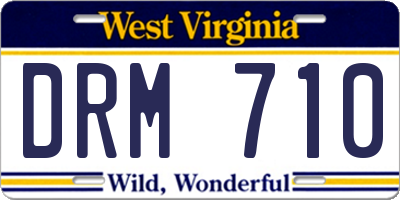 WV license plate DRM710