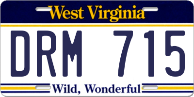 WV license plate DRM715