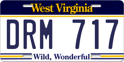 WV license plate DRM717