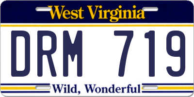 WV license plate DRM719