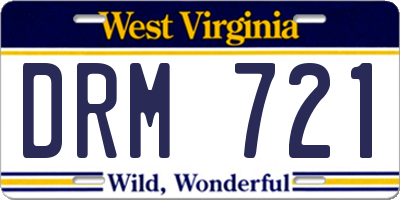 WV license plate DRM721