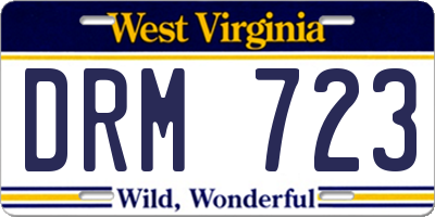 WV license plate DRM723