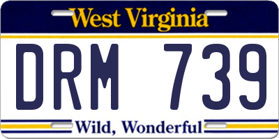 WV license plate DRM739