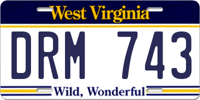 WV license plate DRM743