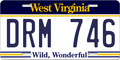 WV license plate DRM746
