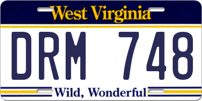WV license plate DRM748
