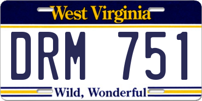 WV license plate DRM751