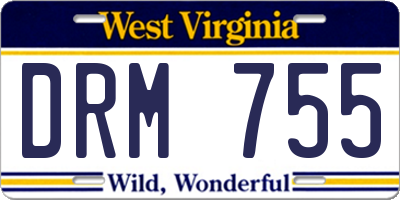 WV license plate DRM755