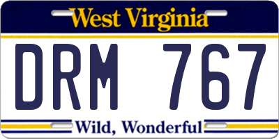 WV license plate DRM767