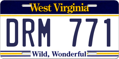 WV license plate DRM771