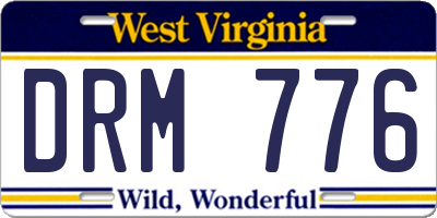 WV license plate DRM776