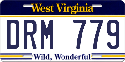 WV license plate DRM779