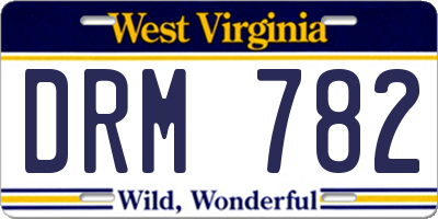 WV license plate DRM782