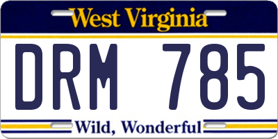WV license plate DRM785