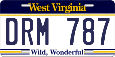 WV license plate DRM787
