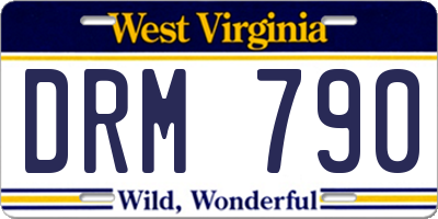 WV license plate DRM790
