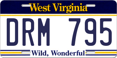 WV license plate DRM795