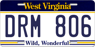 WV license plate DRM806