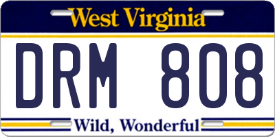 WV license plate DRM808