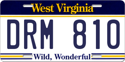 WV license plate DRM810