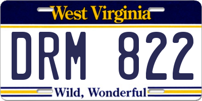 WV license plate DRM822