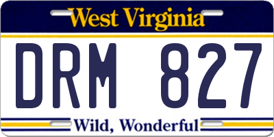 WV license plate DRM827
