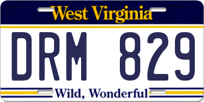 WV license plate DRM829