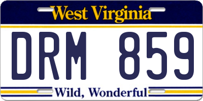 WV license plate DRM859