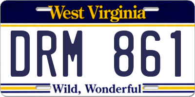 WV license plate DRM861
