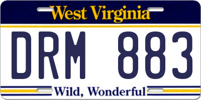WV license plate DRM883