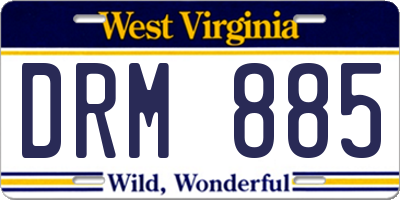 WV license plate DRM885