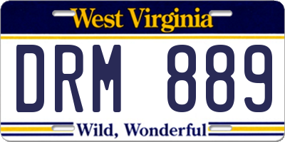 WV license plate DRM889