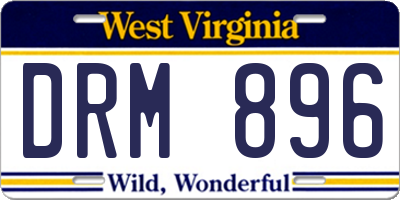 WV license plate DRM896