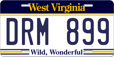 WV license plate DRM899